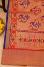 Paithani Silk Royal Blue Saree With Muniya Buttis Border