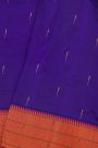 Paithani Silk Navy Blue Saree With Double Muniya Border