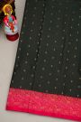 Coimbatore Silk Black Saree With Animal Theme Border