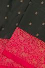 Coimbatore Silk Black Saree With Animal Theme Border