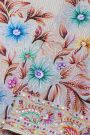 Fancy Crepe Off White Saree With Florals And Sequence Work Body