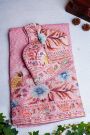 Fancy Crepe Pink Saree With Floral And Sequence Work Border