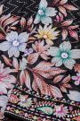 Fancy Crepe Black Saree With Florals And Sequence Work Body And Border