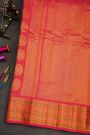 Gadwal Silk Rose Pink Saree With Florals And Buttis Body