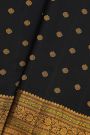 Gadwal Silk Black Saree With Florals And Buttis Body