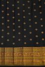 Gadwal Silk Black Saree With Florals And Buttis Body