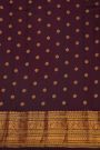 Gadwal Silk Dark Wine Saree With Florals And Buttis Body