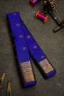 Gadwal Silk Royal Blue Saree With Florals And Buttis Body
