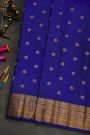Gadwal Silk Royal Blue Saree With Florals And Buttis Body