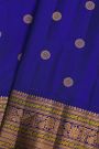 Gadwal Silk Royal Blue Saree With Florals And Buttis Body
