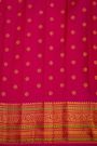Gadwal Silk Mustard Yellow Saree With Florals And Leaves Jaal Border