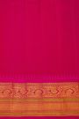 Gadwal Silk Bottle Green Saree With Florals And Buttis Body