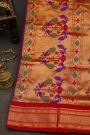 Narayanpet Silk Rani Pink Saree With Florals And Buttis Body