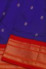Narayanpet Silk Royal Blue Saree With Florals And Buttis Body