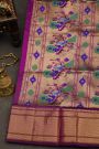 Narayanpet Silk Purple Saree With Florals And Buttis Body