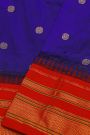 Narayanpet Silk Royal Blue Saree With Florals And Buttis Body