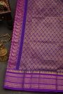 Narayanpet Silk Rani Pink Saree With Peacock Buttis In Checks Body