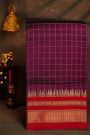 Narayanpet Silk Dark Wine Saree With Diamonds In Zari Border