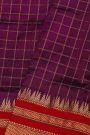 Narayanpet Silk Dark Wine Saree With Diamonds In Zari Border