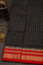 Narayanpet Silk Black Saree With Diamonds In Zari Border