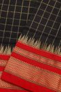 Narayanpet Silk Black Saree With Diamonds In Zari Border