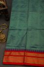 Narayanpet Silk Sea Green Saree With Diamonds In Zari Border