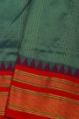 Narayanpet Silk Sea Green Saree With Diamonds In Zari Border