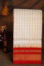 Narayanpet Silk Off White Saree With Diamonds In Zari Border