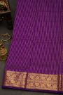 Narayanpet Silk Purple Saree With Florals And Leaves Jaal Border