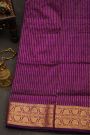 Narayanpet Silk Purple Saree With Florals And Leaves Jaal Border