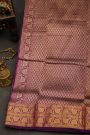 Narayanpet Silk Purple Saree With Florals And Leaves Jaal Border