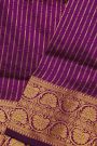 Narayanpet Silk Purple Saree With Florals And Leaves Jaal Border