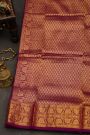 Narayanpet Silk Rani Pink Saree With Florals And Leaves Jaal Border
