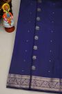 Coimbatore Silk Royal Blue Saree With Florals And Jaal Border