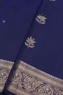Coimbatore Silk Royal Blue Saree With Florals And Jaal Border