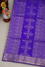Coimbatore Silk Royal Blue Saree With Florals And Leaves Jaal Border