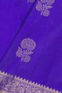 Coimbatore Silk Royal Blue Saree With Florals And Leaves Jaal Border