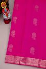 Coimbatore Silk Rani Pink Saree With Florals And Leaves Jaal Border