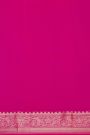 Coimbatore Silk Rani Pink Saree With Florals And Leaves Jaal Border