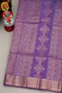 Coimbatore Silk Violet Saree With Florals And Leaves Buttis Body