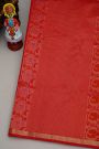 Coimbatore Silk Red Saree With Birds And Temple Design Border