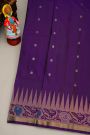 Coimbatore Silk Purple Saree With Rudraksha Buttis Body