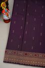 Coimbatore Silk Dark Purple Saree With Florals And Buttis Body