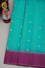 Coimbatore Silk Aqua Blue Saree With Florals And Buttis Body