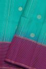 Coimbatore Silk Aqua Blue Saree With Florals And Buttis Body