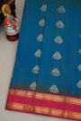 Coimbatore Silk Royal Blue Saree With Florals And Birds In Buttis Body