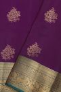 Coimbatore Silk Purple Saree With Peacock Floral Border