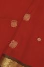 Coimbatore Silk Red Saree With Florals And Leaves Buttis Body
