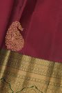 Coimbatore Silk Maroon Saree With Florals And Leaves Border