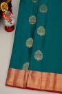 Coimbatore Silk Peacock Blue Saree With Florals And Buttis Body